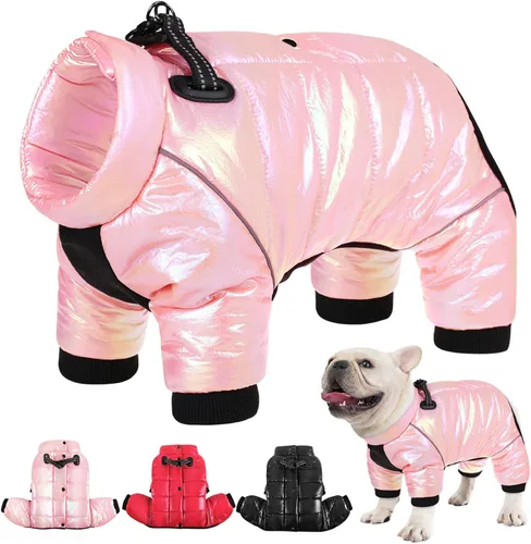 Miniatura 8 de AOFITEE Abrigo para Perros, Chaqueta Impermeable para Perros para Invierno, Traje de Nieve Cálido de Cuerpo Completo para Perros, Abrigo de Invierno