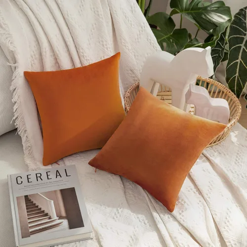 Miniatura 29 de MIULEE Fundas de almohada de terciopelo de 22 x 22 pulgadas, paquete de 2 unidades, color negro, fundas de cojín cuadradas decorativas súper suaves
