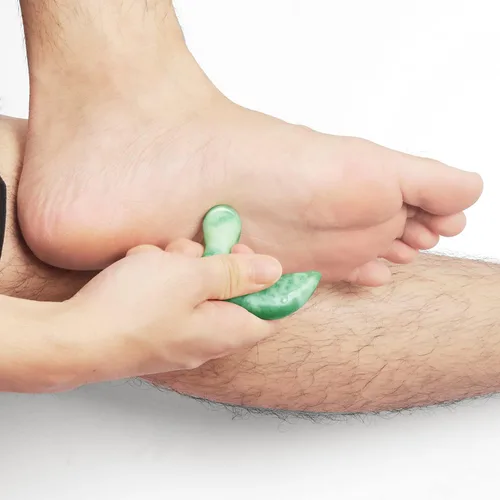 Miniatura 4 de Herramienta de masaje de punto de activación de tejido profundo, piedra de raspado de acupuntura de jade natural Gua Sha, masajeador de punto