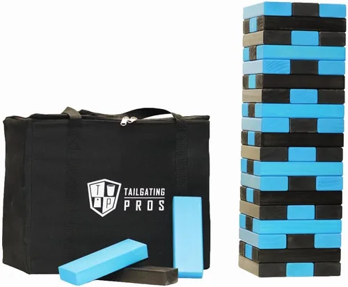 Miniatura 42 de Tailgating Pros Maderas Gigantes Premium que se Derrumban con Estuche de Transporte – ¡Elige los Colores de tu Equipo! Juego Gigante para Patio al