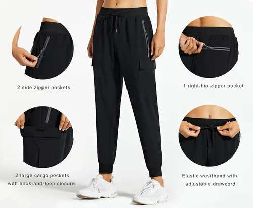 Miniatura 2 de Libin - Pantalones deportivos tipo cargo para mujer, ligeros, de secado rápido, para senderismo, entrenamiento, descanso, uso casual, exteriores