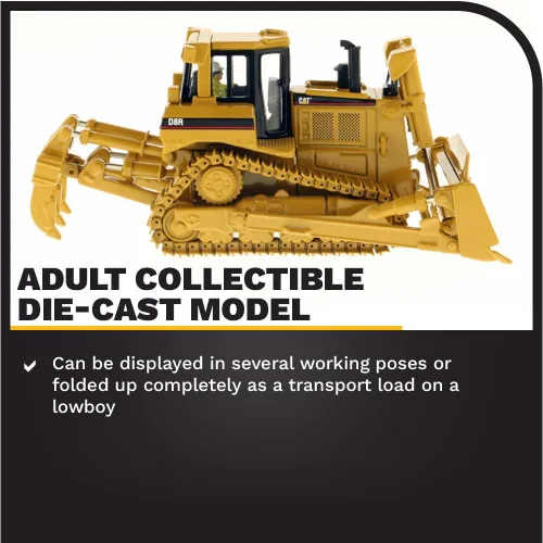 Miniatura 3 de Diecast Masters 1:50 Escala Cat D8R Bulldozer para coleccionistas, Caterpillar Track-Type Tractor Construcción Modelo Modelo Réplica, Core Classics