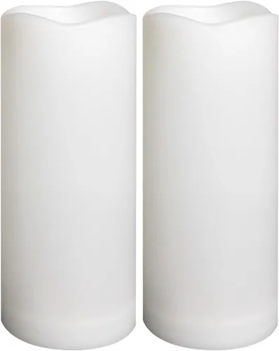 Miniatura 30 de 4 velas LED escalonadas sin flama, de pilas, impermeables, para exteriores, con temporizador, luz nocturna parpadeante de resina plástica
