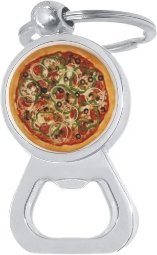 Llavero abridor de botellas de pizza
