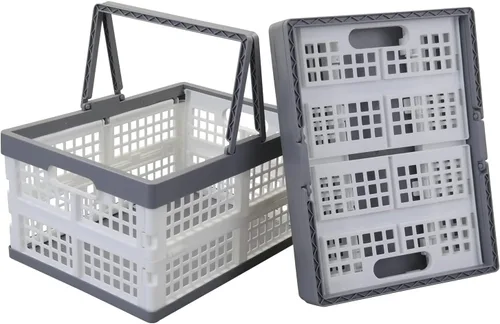 Miniatura 8 de Teyyvn Paquete de 4 cajas plegables para leche, contenedores apilables de plástico de 15 L