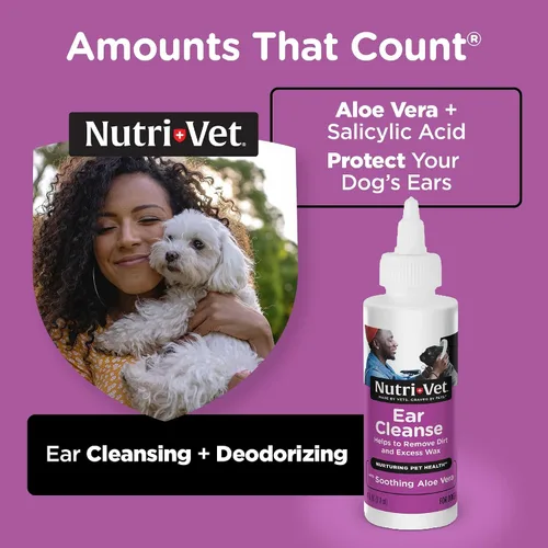 Miniatura 3 de Nutri-Vet Limpieza de Oídos para Perros, Limpiador Líquido de Oídos con Aloe Calmante y Ácido Salicílico, Elimina y Limpia la Cera, la Suciedad