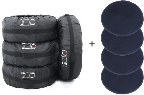 Miniatura 8 de FLR Cubierta de neumático de 31 pulgadas de diámetro, plegables, con 4 fundas de protección de fieltro de rueda, bolsas de almacenamiento