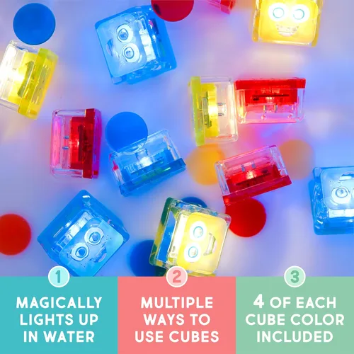 Miniatura 2 de Paquete de cubos luminosos activados por agua Glo Pals para juego sensorial – Paquete de 12 (Amigos principales)