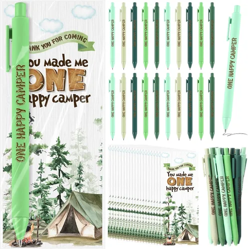 Miniatura 15 de Engrowtic Juego de 25 bolígrafos de regalo para baby shower para invitados con temática oceánica para baby shower, bolígrafos retráctiles