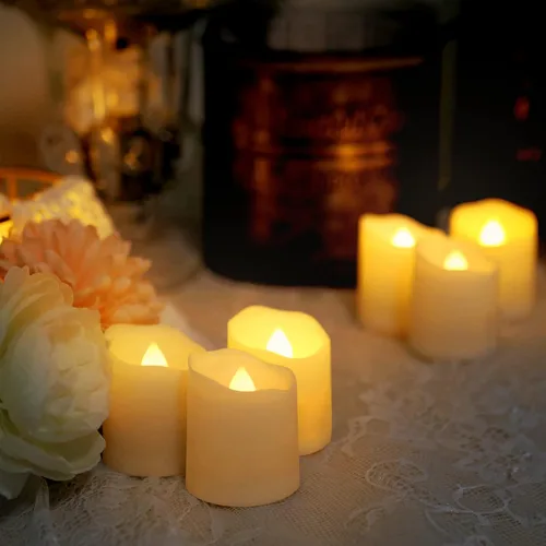 Miniatura 6 de 12 velas recargables sin llama con control remoto, velas LED USB con temporizador, velas falsas parpadeantes, velas votivas para Halloween