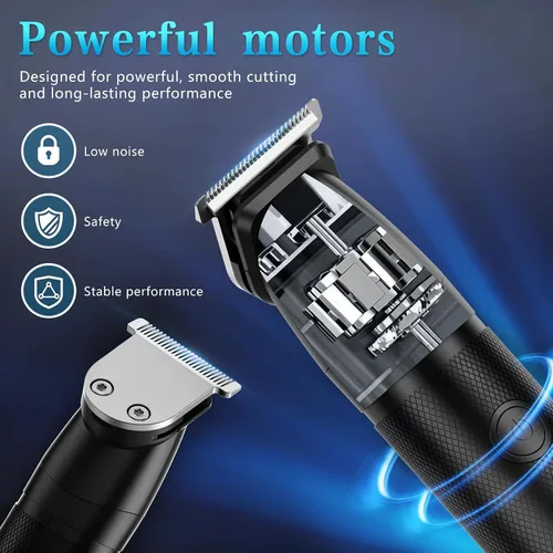Miniatura 2 de Bomxin Cortadora de barba para hombres, 6 en 1, inalámbrica, impermeable, eléctrica, para bigote, cuerpo y cara, kit de aseo todo en uno