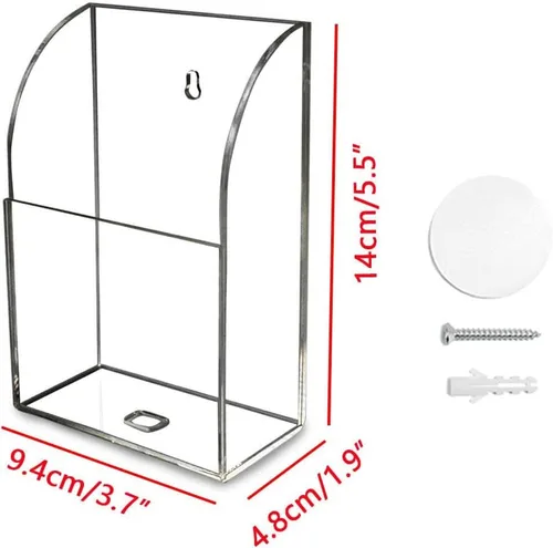 Miniatura 2 de Soporte de control remoto de acrílico transparente Caja de almacenamiento de medios pequeños TV Control Caddy Estación de teléfono inteligente, 1