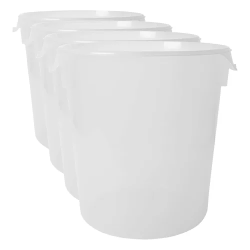 Miniatura 8 de Rubbermaid Commercial Products Recipiente redondo de plástico para almacenar alimentos, 12 cuartos, color blanco, organización/almacenamiento