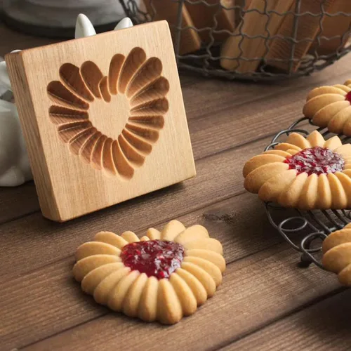 Miniatura 10 de Molde de Galletas de Madera Herramienta de Decoración de Galletas de Madera Moldes de Galletas 3D Molde de Hornear Gracioso Arte de Relieve Navidad