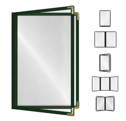 Miniatura 26 de Goodsmart - Fundas para menú de restaurante, paquete de 25 unidades, color negro, 2 vistas, soportes para menú de carga superior, cubiertas
