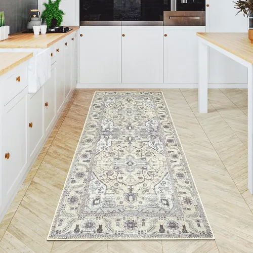 Miniatura 44 de GLN Rugs Traditional Collection - Alfombra de felpilla lavable a máquina, tradicional, antideslizante, alfombra de felpilla de pelo bajo, para sala