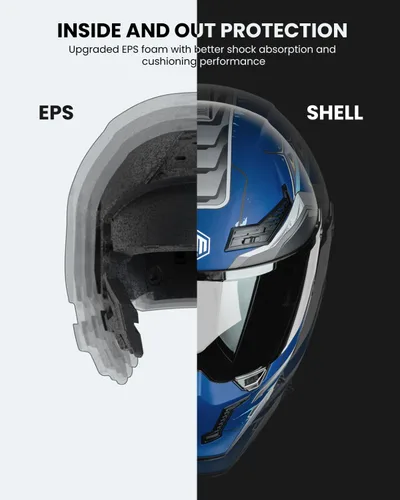 Miniatura 5 de ILM Cascos para Motocicleta para Adultos Hombres Mujeres Casco Integral DOT ECE con Visor Dual para Carreras en Calle con Pinlock Modelo MF509