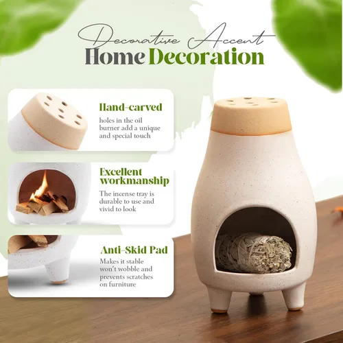 Miniatura 3 de Palo Santo Sage Incienso Holder I Meditación Regalo Cerámica Decoración Cuenco Suministros de Brujería Cuenco de Manchas I Quemador Elegante