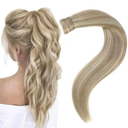 Miniatura 61 de Easyouth Extensión de cola de caballo de cabello humano marrón ombré, extensión de colas de caballo, extensiones de cola de caballo de color marrón