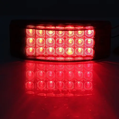 Miniatura 7 de Partsam 2 luces LED rectangulares rojas de 6 pulgadas y luces de remolque de holgura, 21 diodos con reflectores, impermeables, 12 V, selladas, 6 x