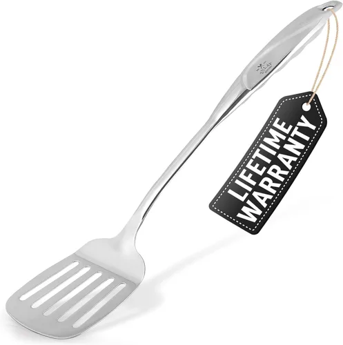 Miniatura 17 de Zulay Kitchen Cuchara Ranurada de Acero Inoxidable - 14.5” Gran Cuchara de Freír y Escumador para Drenar y Servir - Utensilio de Cocina Resistente