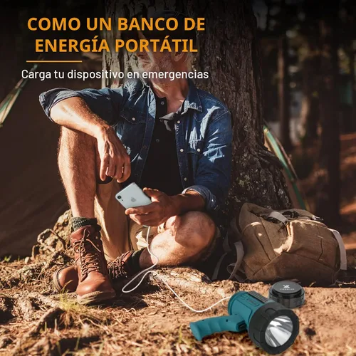 Miniatura 7 de YIERBLUE Linterna de Foco Recargable con 1000000 Altos Lúmenes LED, Foco de Largo Alcance Impermeable IP67, Linterna de Mano Resistente a Impactos
