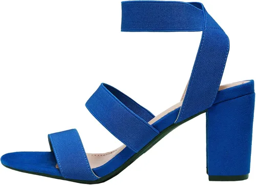 Miniatura 2 de DREAM PAIRS Sandalias de tacón de vestir con correa elástica alta y gruesa para mujer
