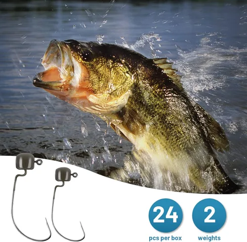 Miniatura 3 de MadBite by KastKing Ned Rig Jig Heads for Soft Fishing Lures, 24-Pack Finesse Standard Mushroom Stand-up Ned Heads Kit, Needle Point Saltwater &