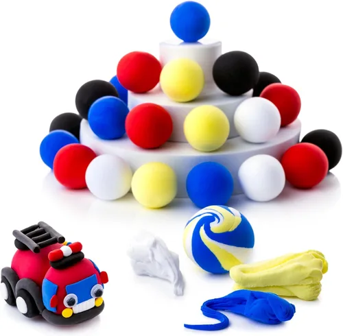Miniatura 4 de Arcilla Air Dry Azul para Niños - 36 Arcillas Airdry Envasadas Individualmente para Artes y Manualidades - Espuma de Cosplay Blanda y Apretable