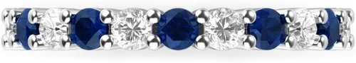 Miniatura 3 de Anillo de compromiso, alianza, 3.50MM de plata fina 925 Blanco y azul CZ Eternity