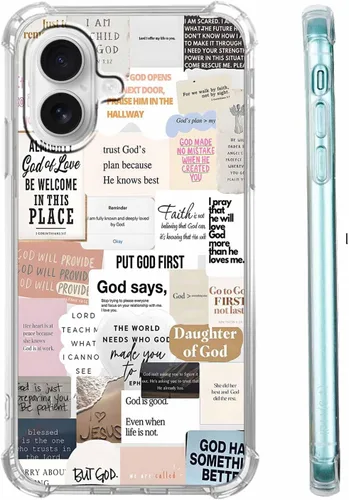 Miniatura 56 de Funda para Celular con Versículos de la Biblia, Colocación de Citas Cristianas de Jesús, Diseño Collage, Funda Protectora Suave de TPU de Moda