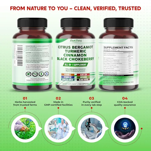 Miniatura 8 de Cúrcuma de chokeberry negro con bergamota cítrica y canela - Apoyo general para el bienestar