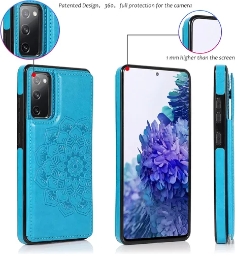 Miniatura 7 de Asuwish Funda compatible con Samsung Galaxy S20 FE y protector de pantalla de vidrio templado, ranura para tarjetero, función atril, cubierta