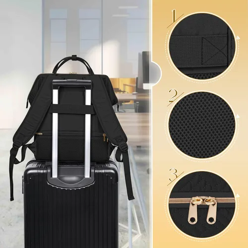 Miniatura 9 de Fasrom Mochila para extractor de leche con enfriador compatible con bombas Spectra S1, S2 y Medela, bolsa de bombeo portátil con alfombrilla Negro