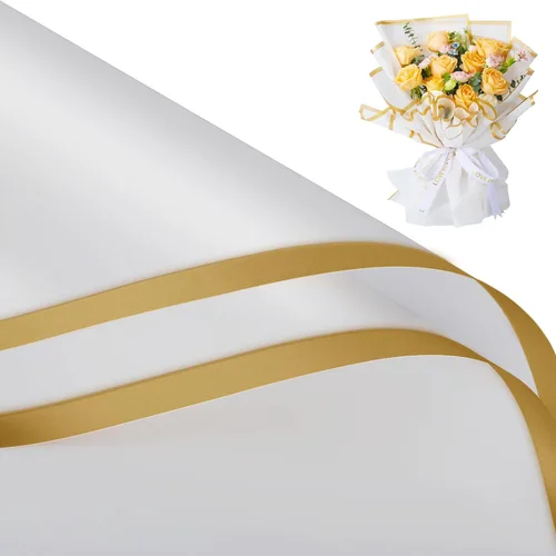 Miniatura 10 de BWLOIES Papel de Envoltura de Flores para Ramos, Papel de Envoltura Floral Impermeable, Envoltura de Flores de Papel Coreano, Papel de Envoltura