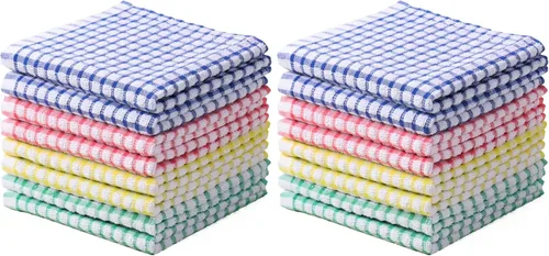 Miniatura 10 de Oeleky Paños de cocina 100% algodón para lavar platos, trapos de cocina de 12 x 12 pulgadas, paños de cocina absorbentes, paquete de 8, paños