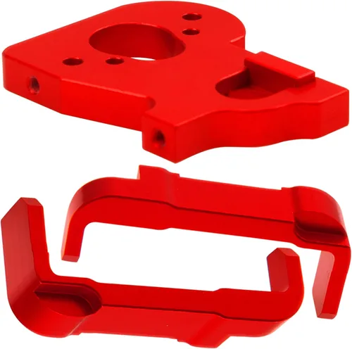 Miniatura 2 de Soporte de montaje de motor de metal y soporte de batería compatible con Wltoys 144001 144002 124016 124017 124019 124018 RC Car (rojo)