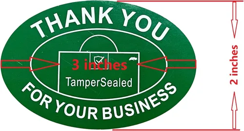 Miniatura 3 de Adhesivos redondos de papel con texto en inglés "Thank You for Your Business" (2 x 3 pulgadas, 500 unidades) para contenedores de alimentos