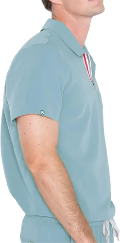 Miniatura 2 de Mediclo Camiseta médica médica para hombre - Fraser cuello bolsillos pecho camisa ecológica sostenible FYSEL tela ropa de trabajo