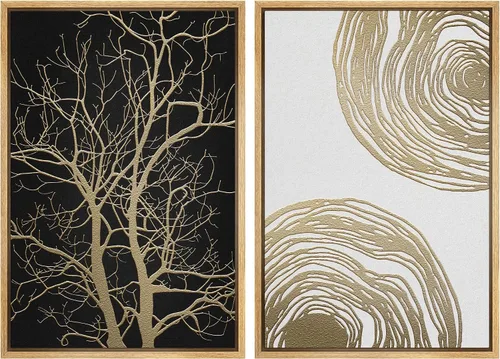 Miniatura 115 de MUDECOR Lienzo enmarcado para pared, bosque brumoso, reflejos, paisaje tranquilo, ilustraciones modernas, arte decorativo, bohemio, tranquilo/zen