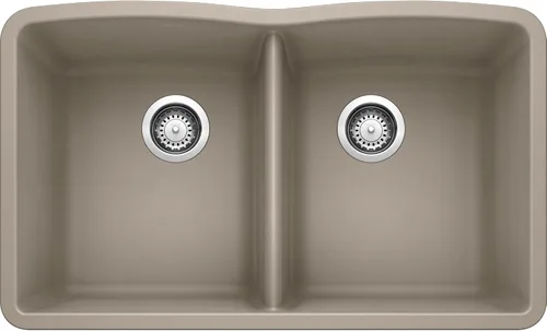 Miniatura 5 de BLANCO 440184 Diamond Silgranit 50/50 - Fregadero de cocina con doble tazón, 32 pulgadas, color antracita