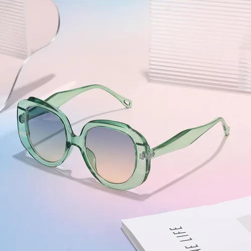 Miniatura 4 de WANWAN Gafas de sol redondas de gran tamaño para mujer, marco grande, gafas de sol retro de moda para hombres, vacaciones a la moda