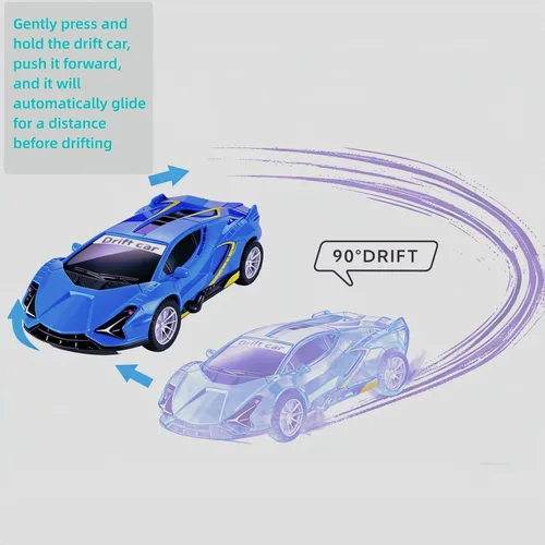 Miniatura 4 de Inertia Drift - Auto de juguete para niños de 3 a 6 años, modelo de vehículo para niños y niñas, paquete de 2 vehículos impulsados por fricción Push