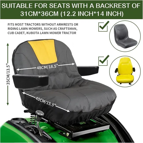 Miniatura 2 de Funda de asiento para cortacésped, funda de asiento de tractor Oxford de poliéster resistente con superficie acolchada de cojín, compatible
