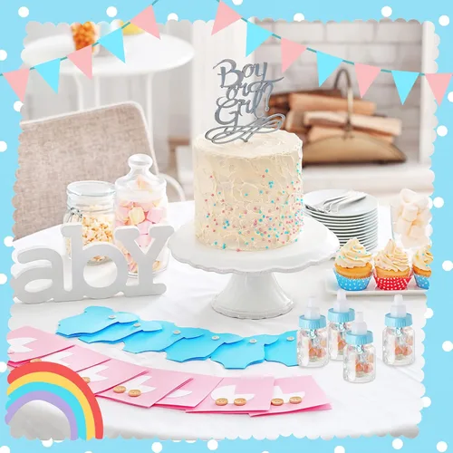 Miniatura 4 de Patelai 36 biberones de 3.5 pulgadas para baby shower, mini botellas transparentes de plástico para baby shower, mini figura de caramelo, caja