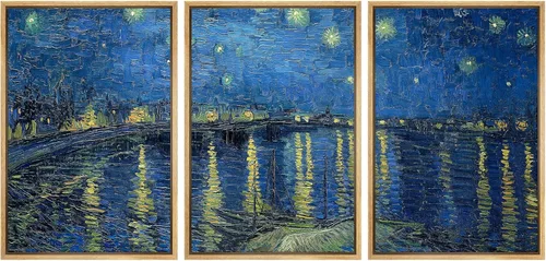 Miniatura 46 de Lienzo decorativo para pared - cuadro con estampado Giclée para decoración del hogar Noche estrellada sobre el Ródano