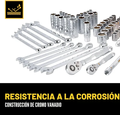 Miniatura 4 de DEWALT Juego de herramientas mecánicas de 142 piezas, accionamiento de 1/4 pulgadas y 3/8 pulgadas, SAE y métrico (DWMT45425)