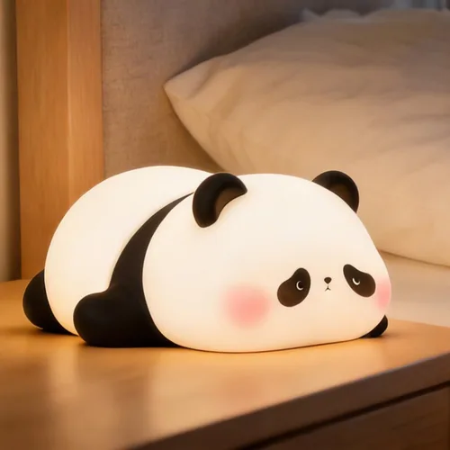 Miniatura 16 de FAMIDUO Luz nocturna de panda con ruido blanco, máquina de sonido para bebé pequeño, entrenador de sueño blando de silicona, luz nocturna recargable