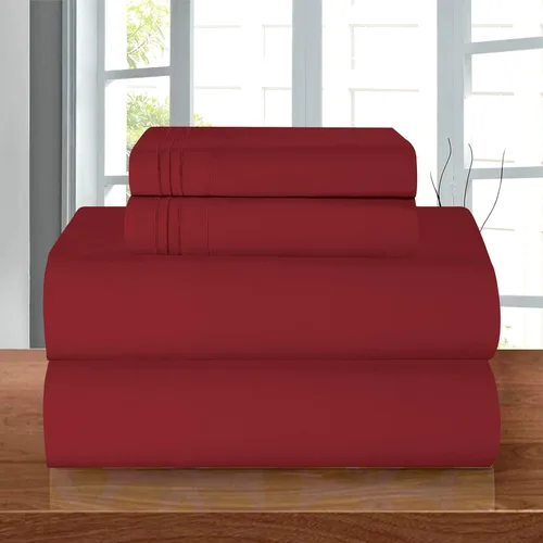 Miniatura 37 de Elegant Comfort - Juego de sábanas de 4 piezas de microfibra, 1500 hilos, sin arrugas, sábana bajera elástica, esquinas tipo bolsillos profundos