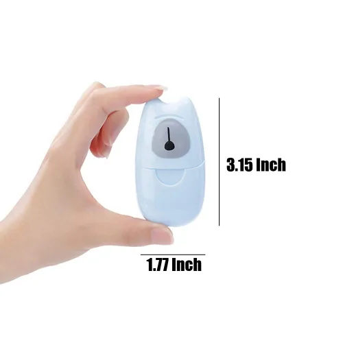 Miniatura 2 de KISEER 1 caja (50 hojas), mini hojas de papel de jabón portátil de viaje, desechables, para lavado de manos, baño, jabón de papel perfumado para Azul